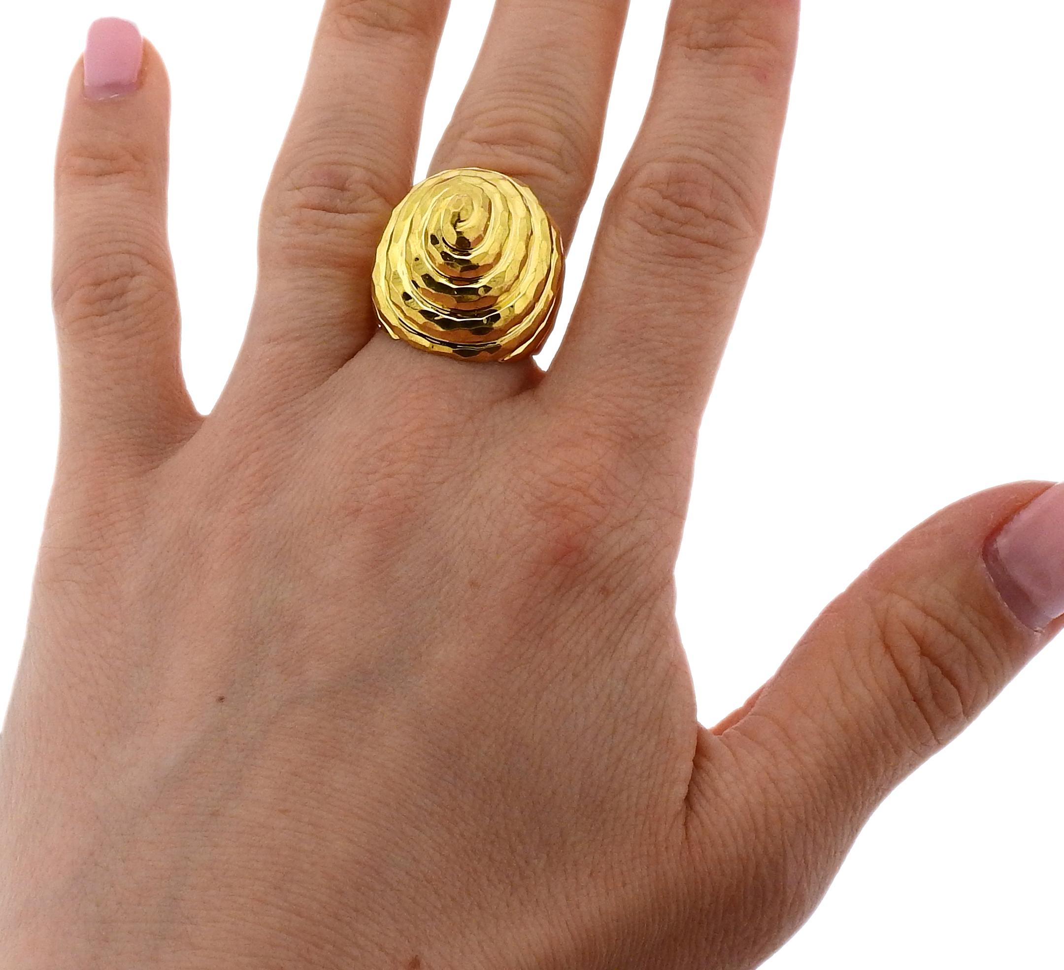Henry Dunay Hammered Gold Dome Ring 2
