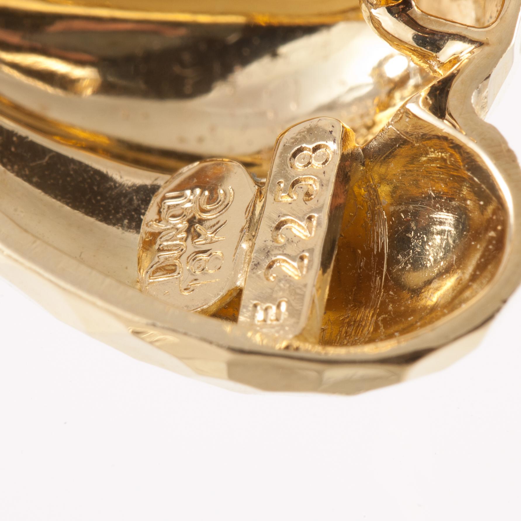 Women's Henry Dunay Hammered Gold Earrings
