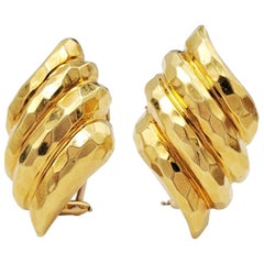 Henry Dunay Hammered Gold Earrings