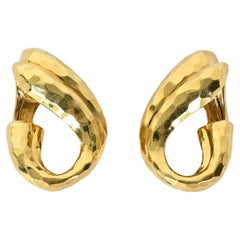 Henry Dunay Hammered Gold Earrings