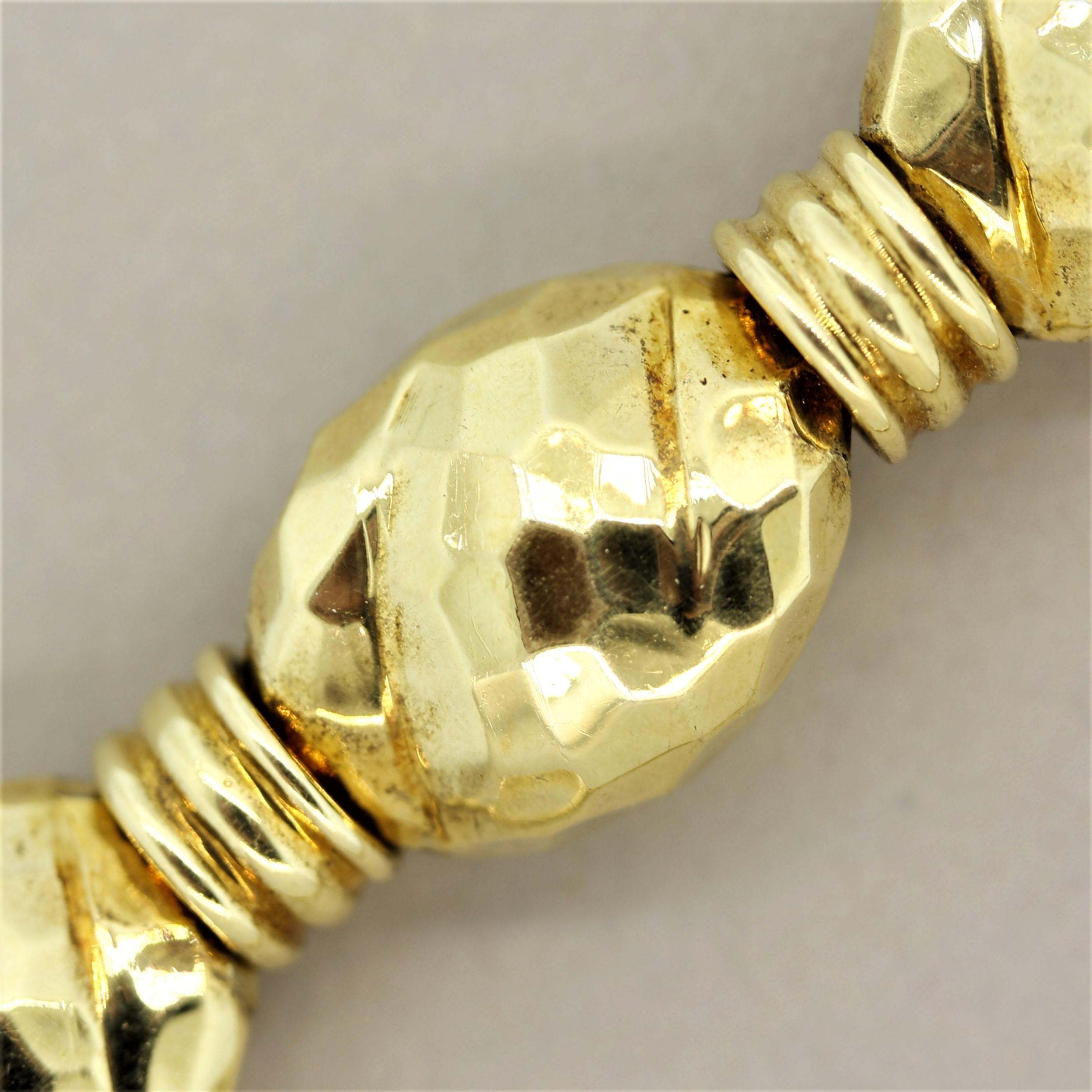 Henry Dunay Hammered-Gold Faceted Necklace In New Condition For Sale In Beverly Hills, CA