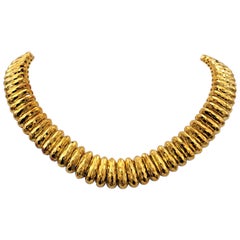 Henry Dunay Hammered Gold Necklace