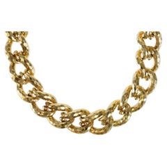 Collier à maillons martelés en or jaune 18 carats Henry Dunay
