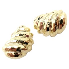 Henry Dunay Hammered Yellow Gold Earrings
