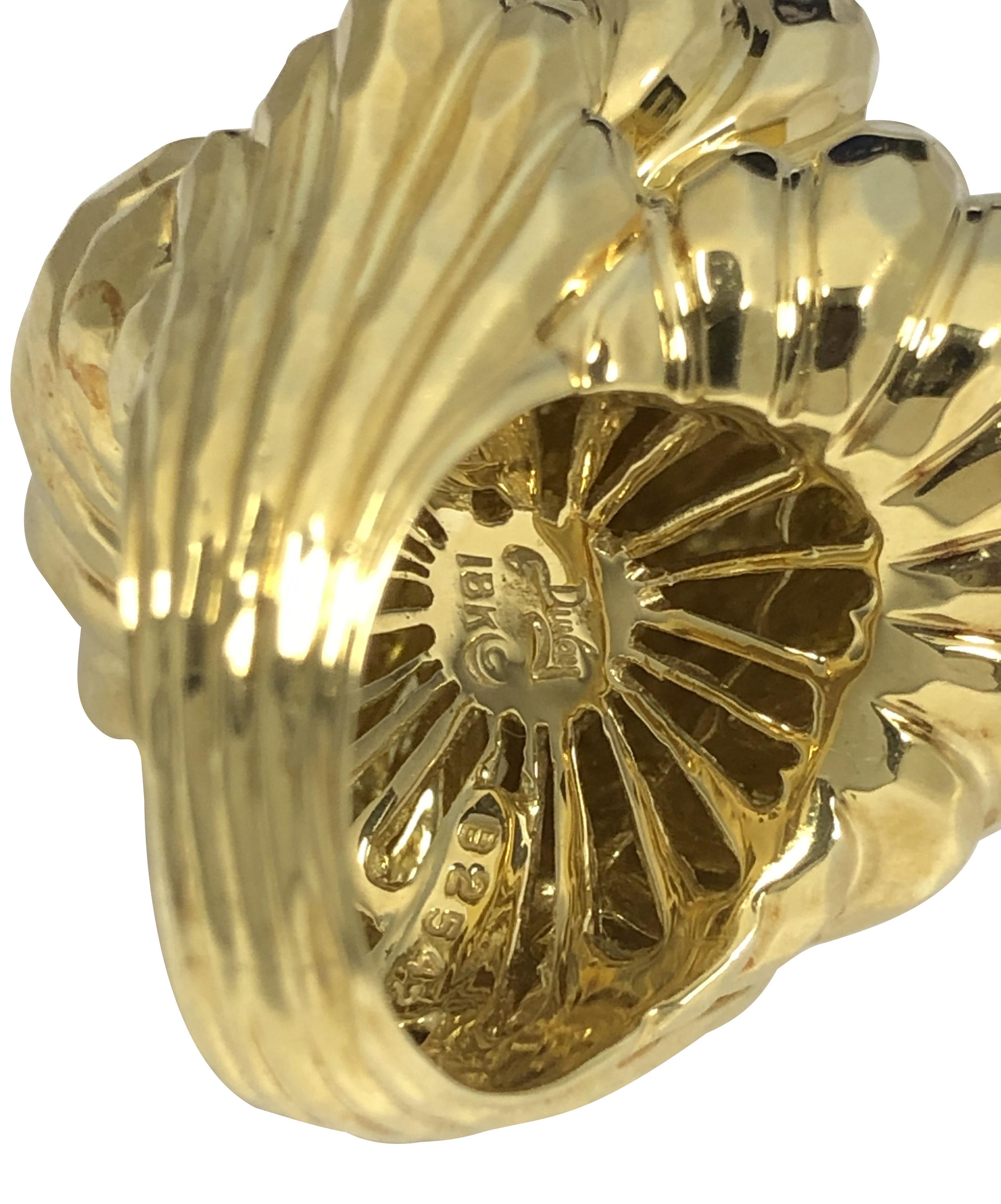 Henry Dunay Large and impressive Hammered Yellow Gold Ring 1