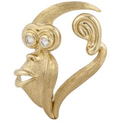 Henry Dunay Monkey Face Brooch