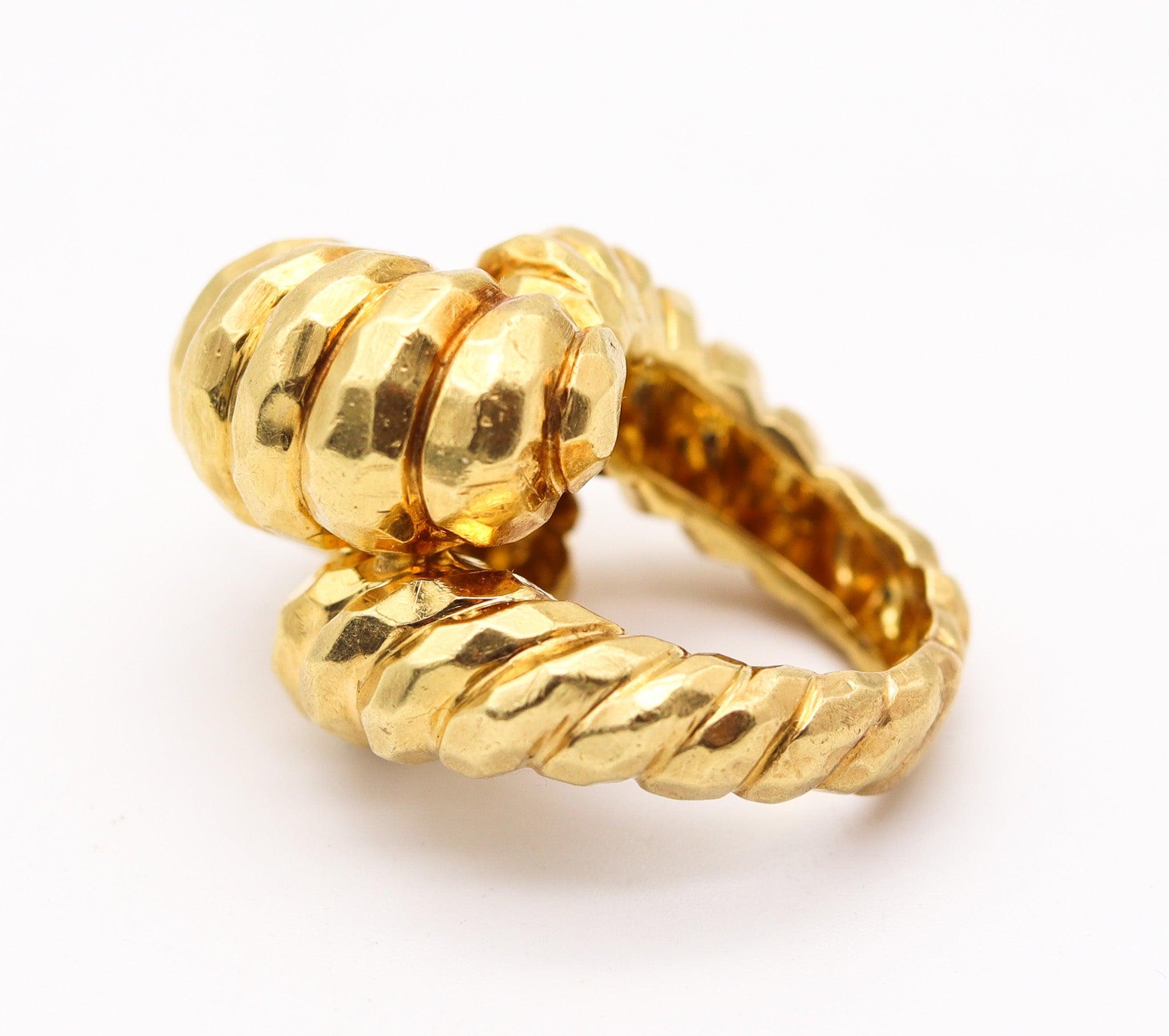 De las mujeres HENRY DUNAY Nueva York Anillo de cóctel macizo de oro amarillo de 18 quilates facetado en venta