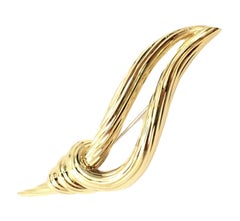 Henry Dunay Olympic Torch Yellow Gold Pin Brooch
