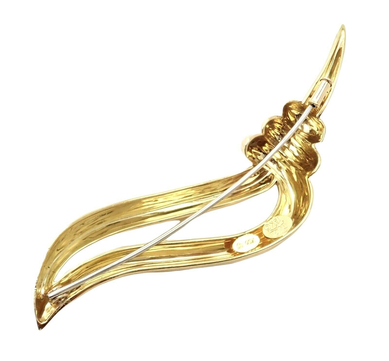 Henry Dunay Olympic Torch Yellow Gold Pin Brooch For Sale 2