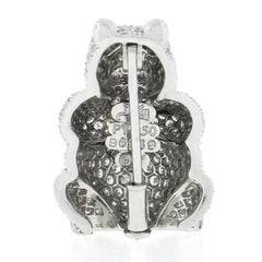 Henry Dunay Platinum 2ctw Pave Diamond Hippopotamus w/ Crossed Arms Pin Brooch