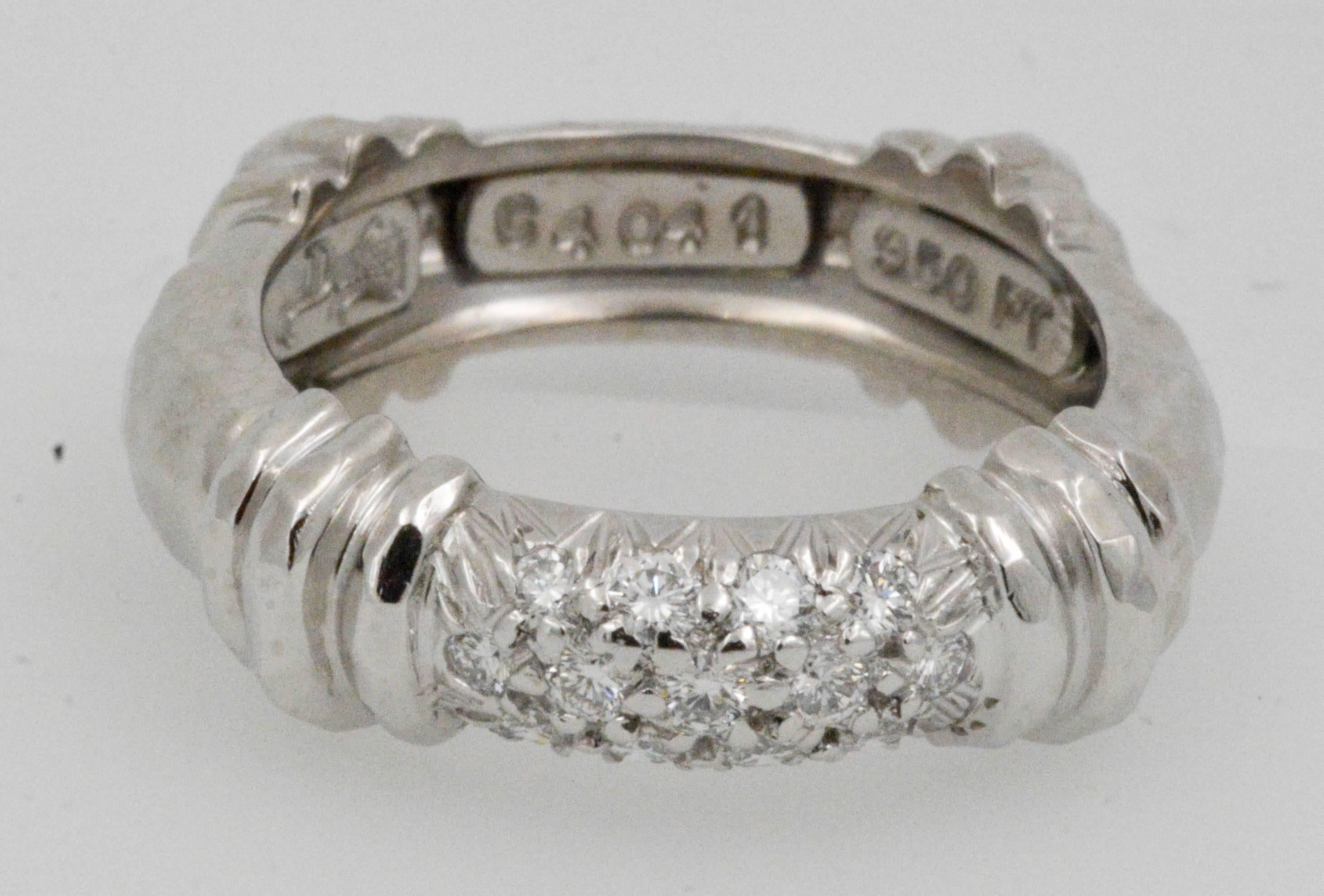 Modern Henry Dunay Platinum .30 Carat Pave Diamond Ring