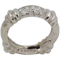 Henry Dunay Platinum .30 Carat Pave Diamond Ring