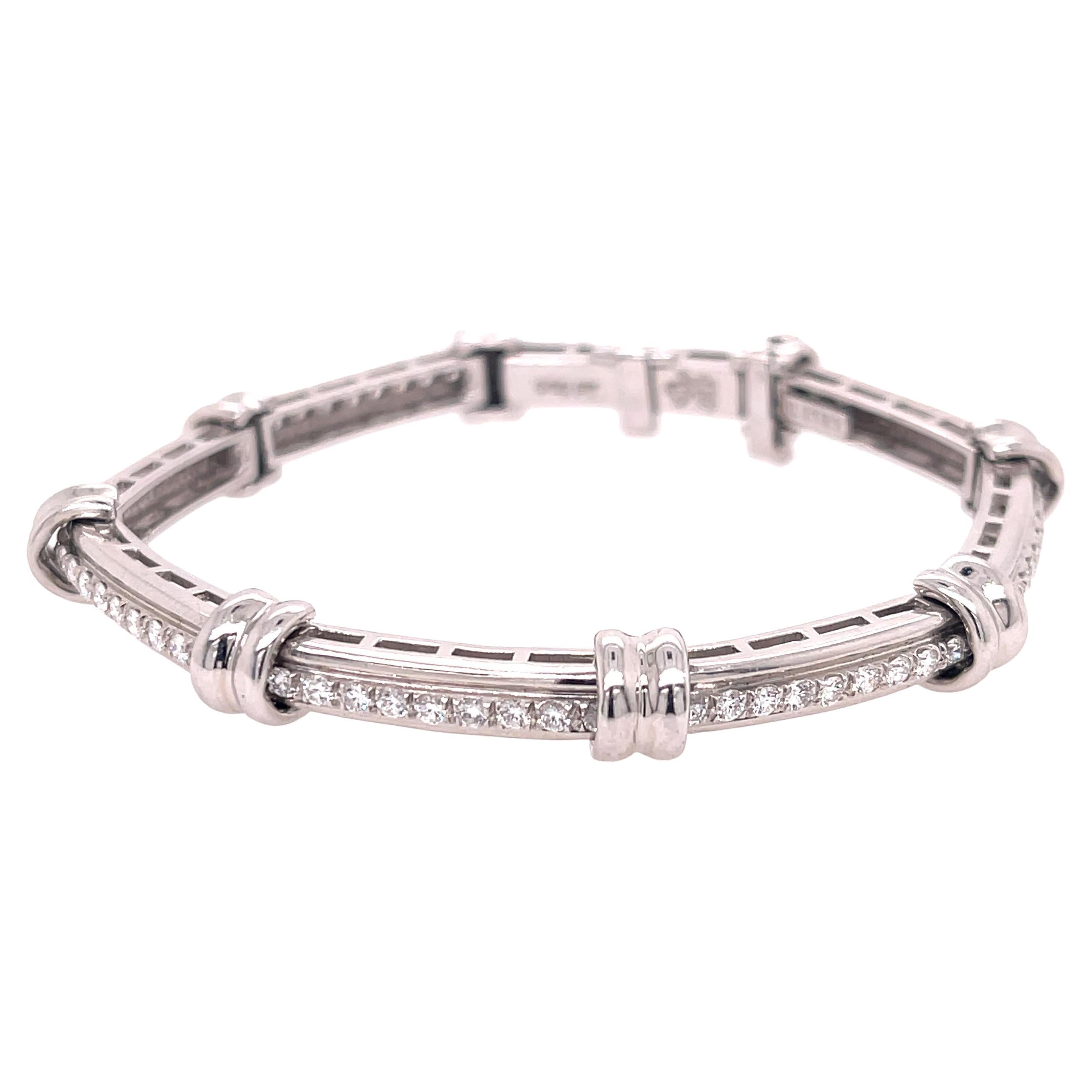 Henry Dunay Platinum Diamond Bracelet For Sale