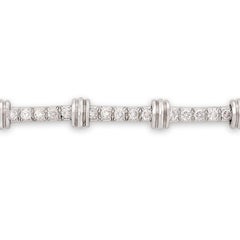 Pulsera Henry Dunay Platino Diamante Textura Martillada