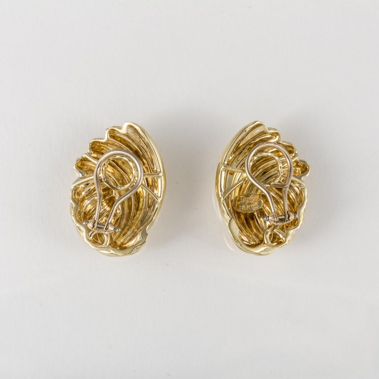 Henry Dunay Polished Gold Earrings For Sale at 1stdibs