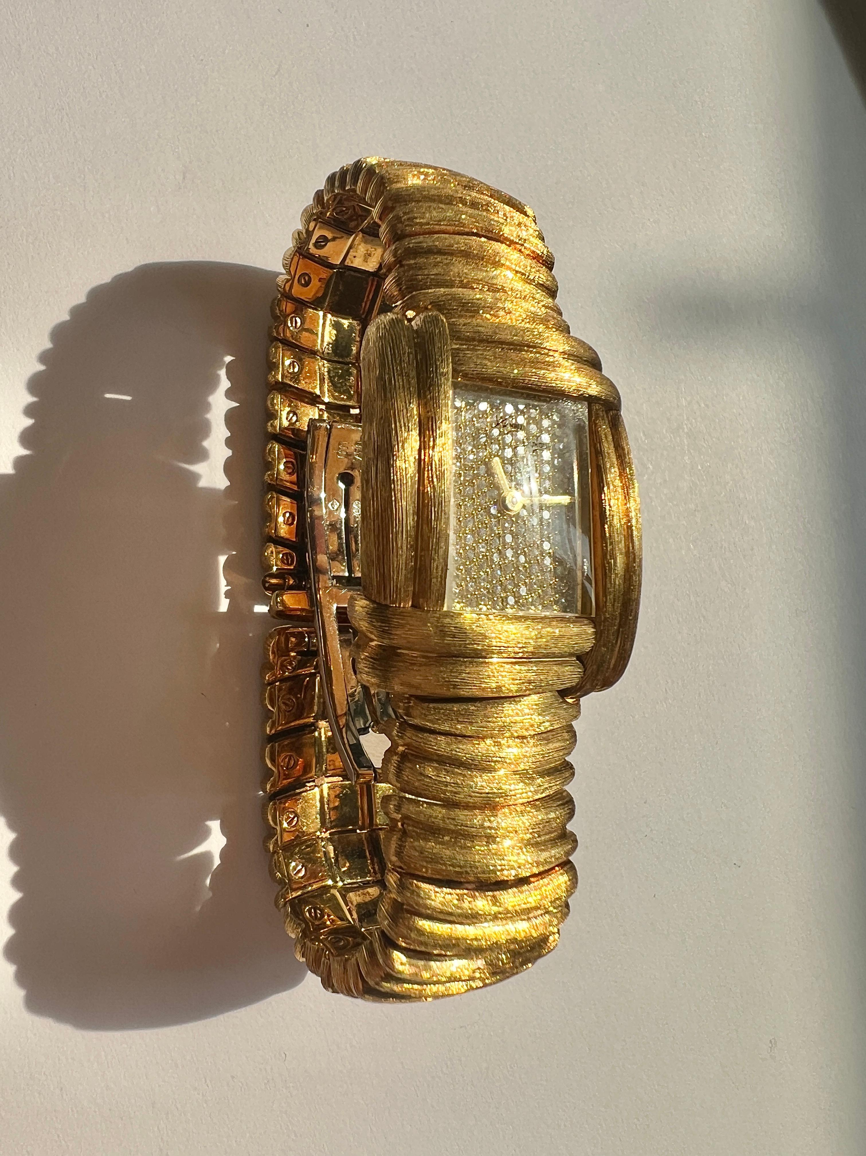 Orologio con diamanti in oro 18k di Henry Dunay 