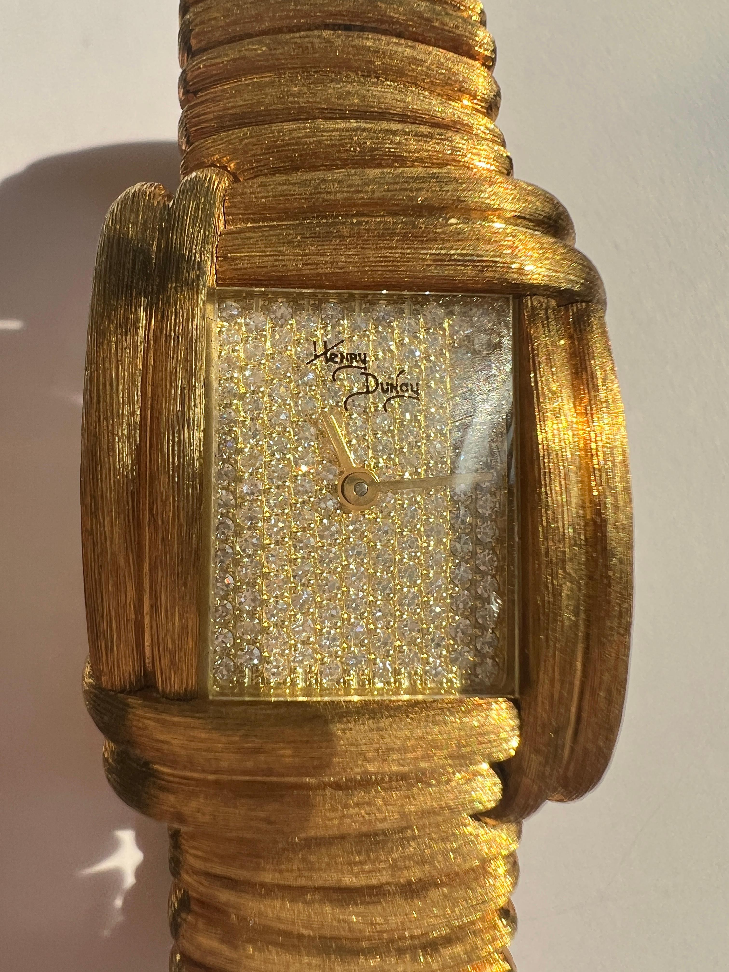 Taglio brillante Orologio con diamanti in oro 18k di Henry Dunay 