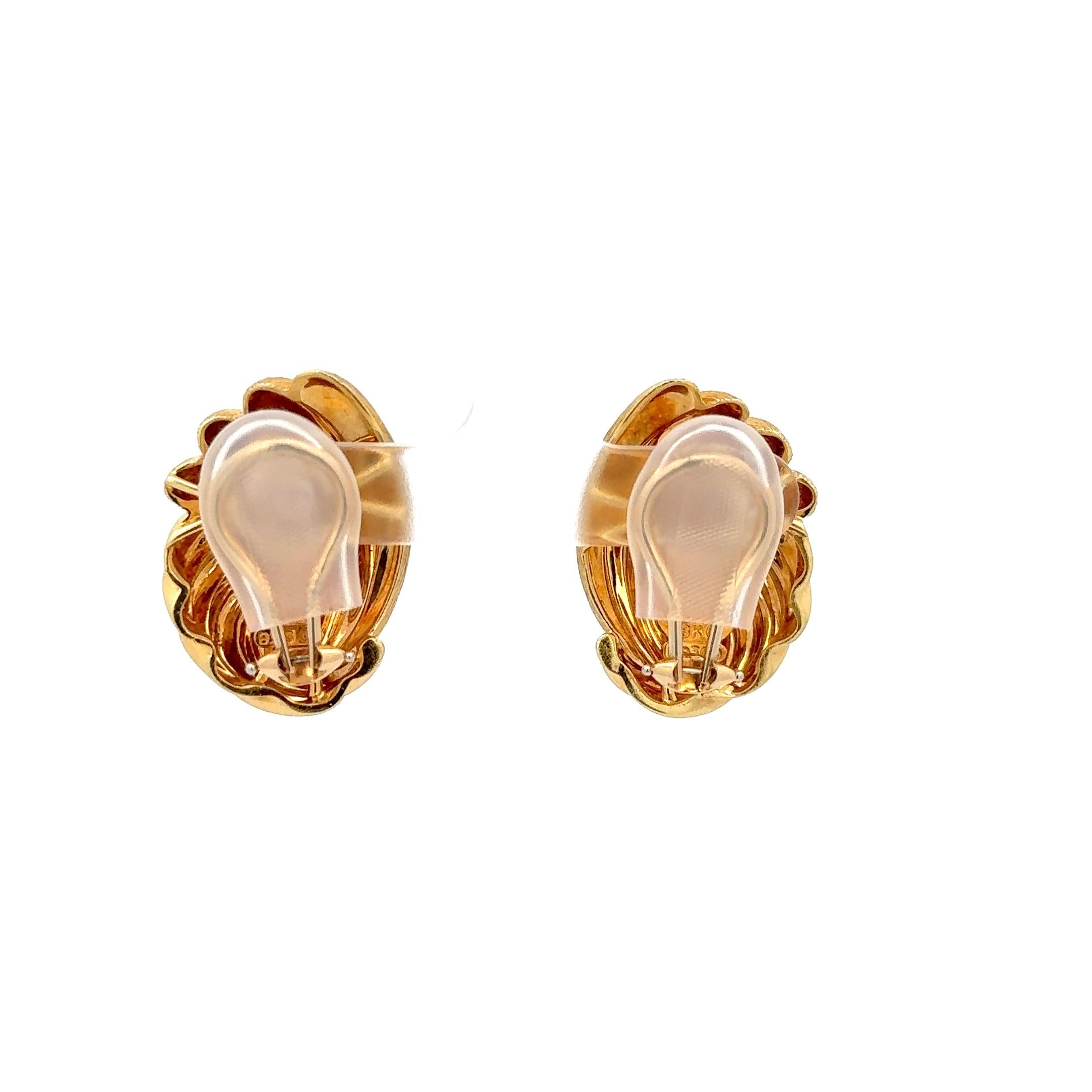 Women's Henry Dunay Sabi Clip-On Earrings in 18K Yellow Gold