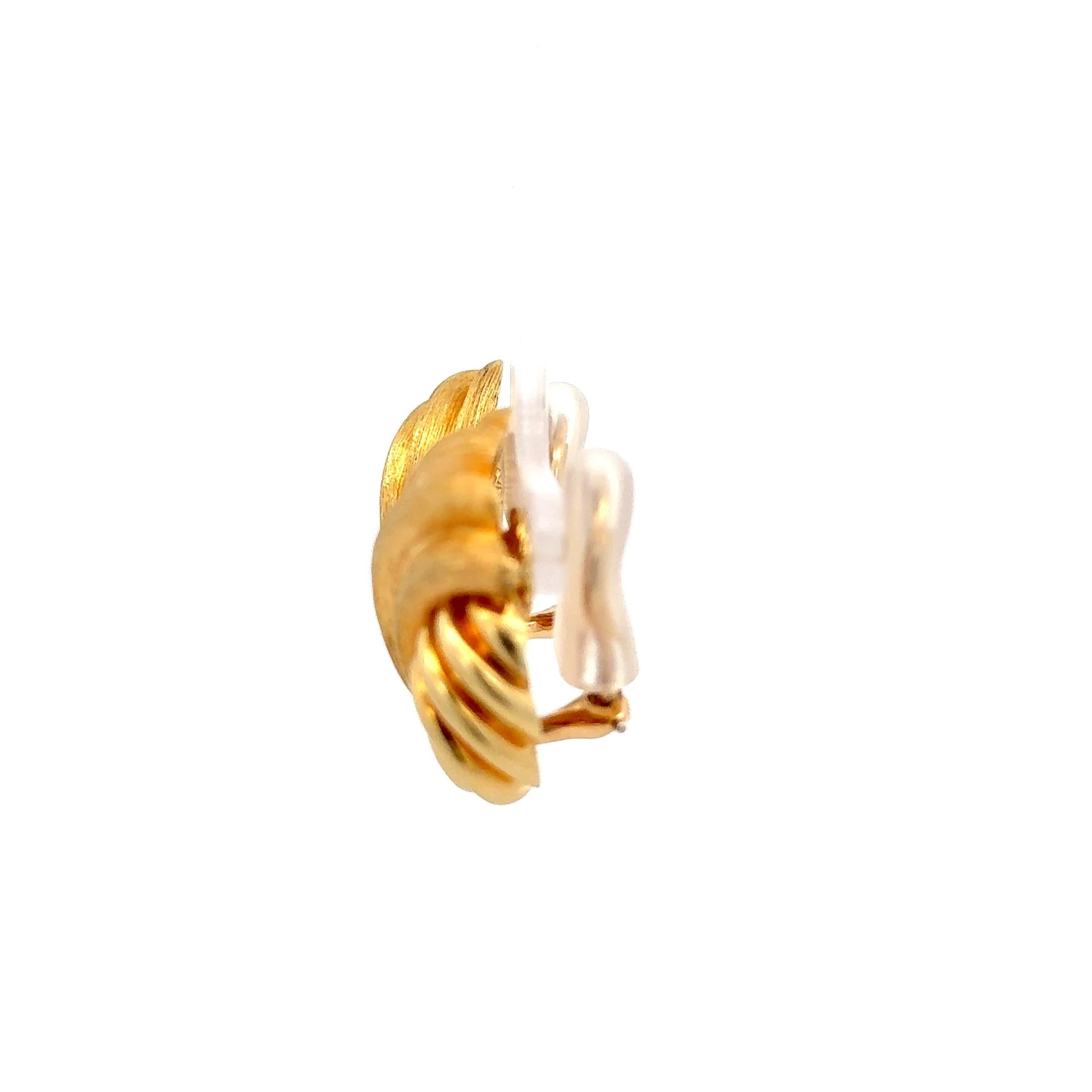 Henry Dunay Sabi Clip-On Earrings in 18K Yellow Gold 1