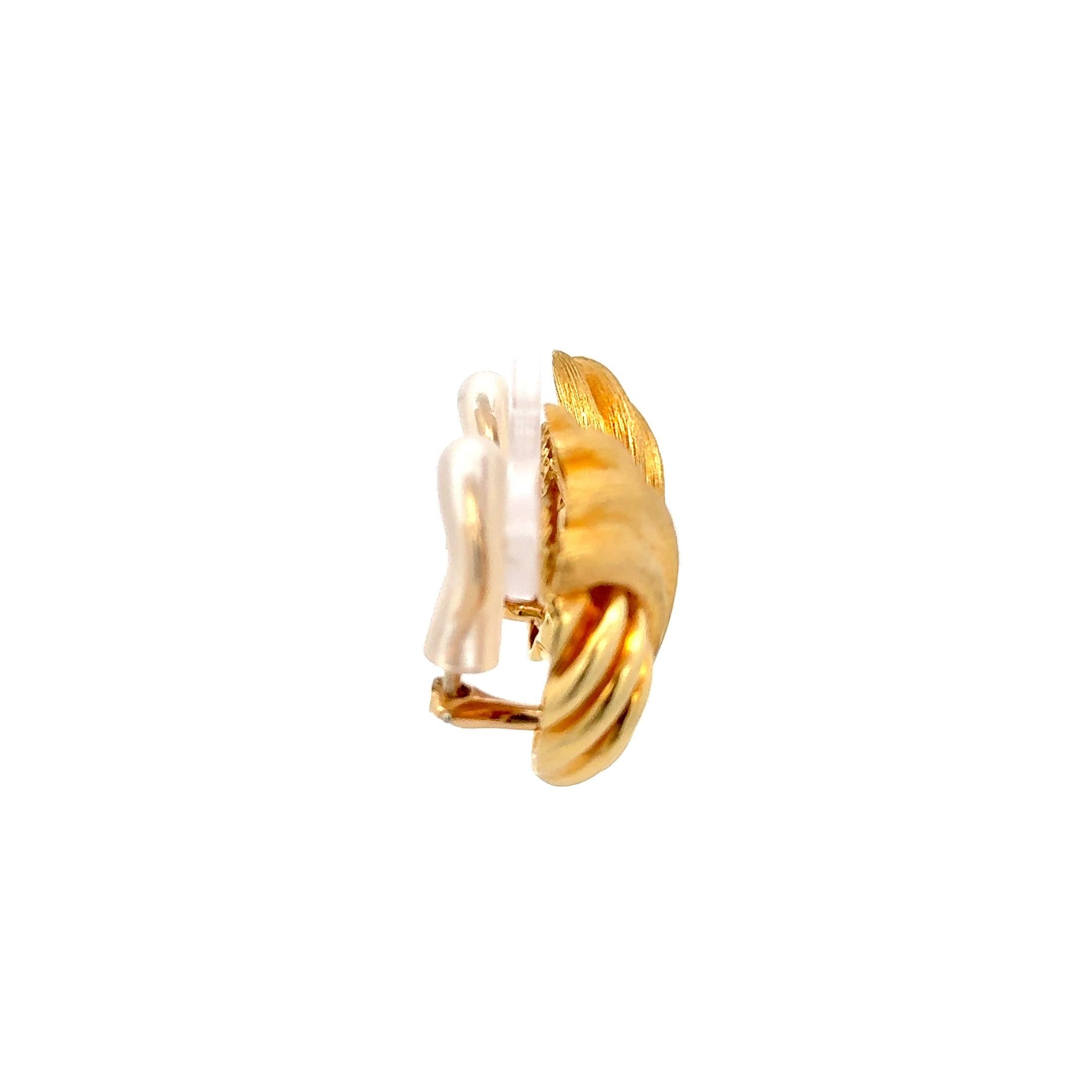 Henry Dunay Sabi Clip-On Earrings in 18K Yellow Gold 2