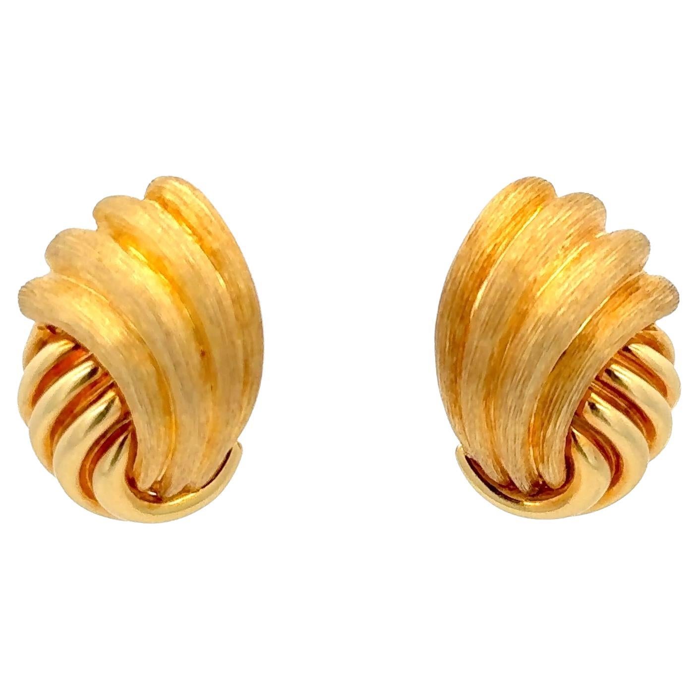 Henry Dunay Sabi Clip-On Earrings in 18K Yellow Gold