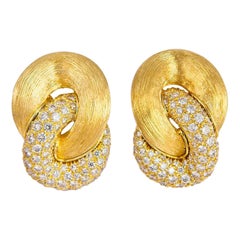 Henry Dunay Sabi Collection Diamond and Gold Earrings