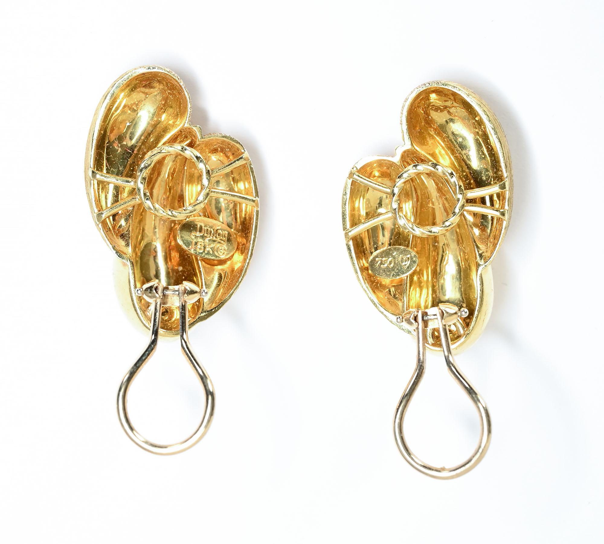 Women's or Men's Henry Dunay Sabi Finish and Gloss Earrings For Sale