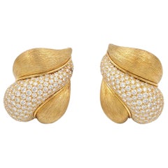 Henry Dunay 'Sabi' Gold and Diamond Pave Earrings