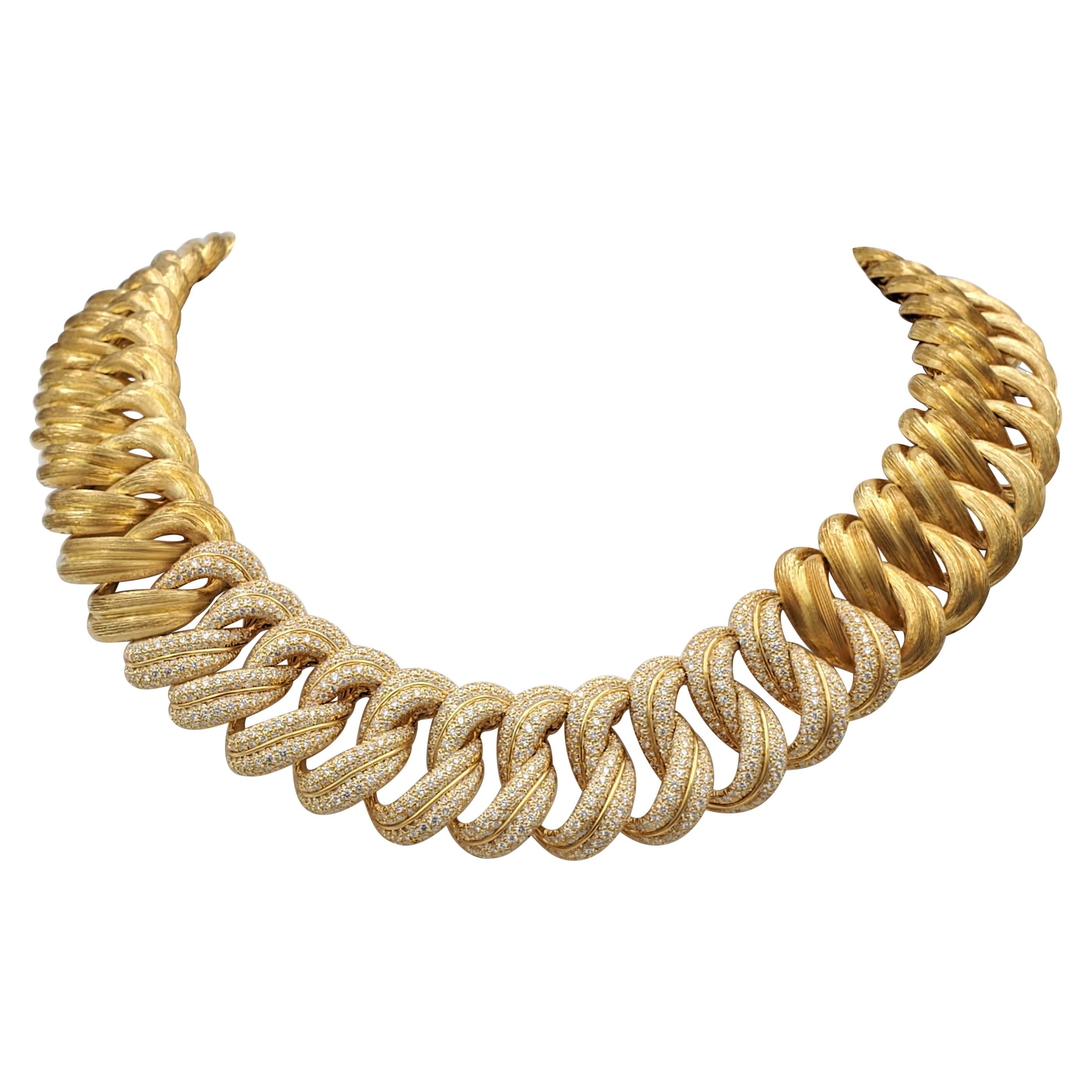 Henry Dunay 'Sabi' Gold and Diamond Pave Necklace