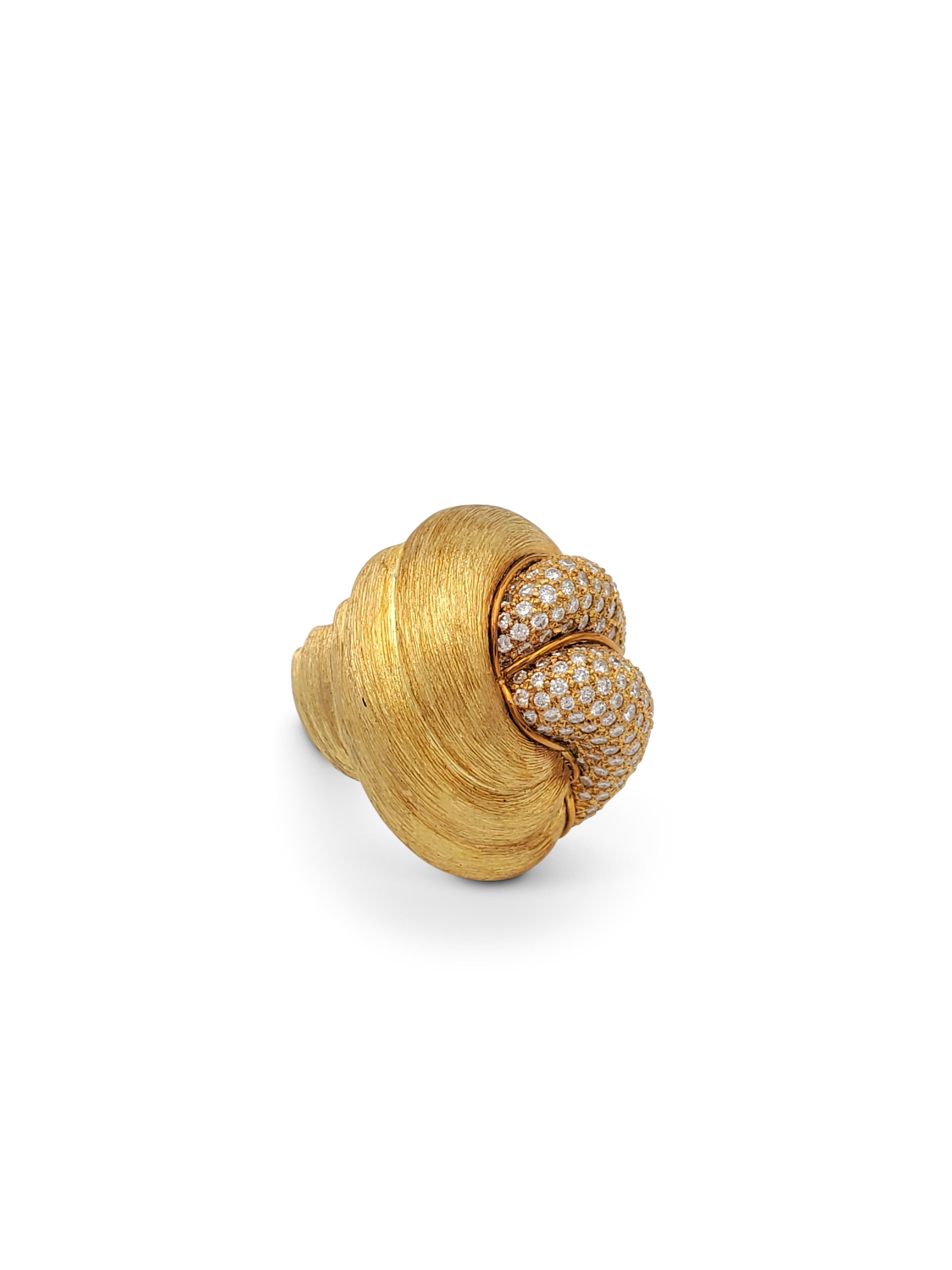 Round Cut Henry Dunay 'Sabi' Gold and Diamond Pave Ring
