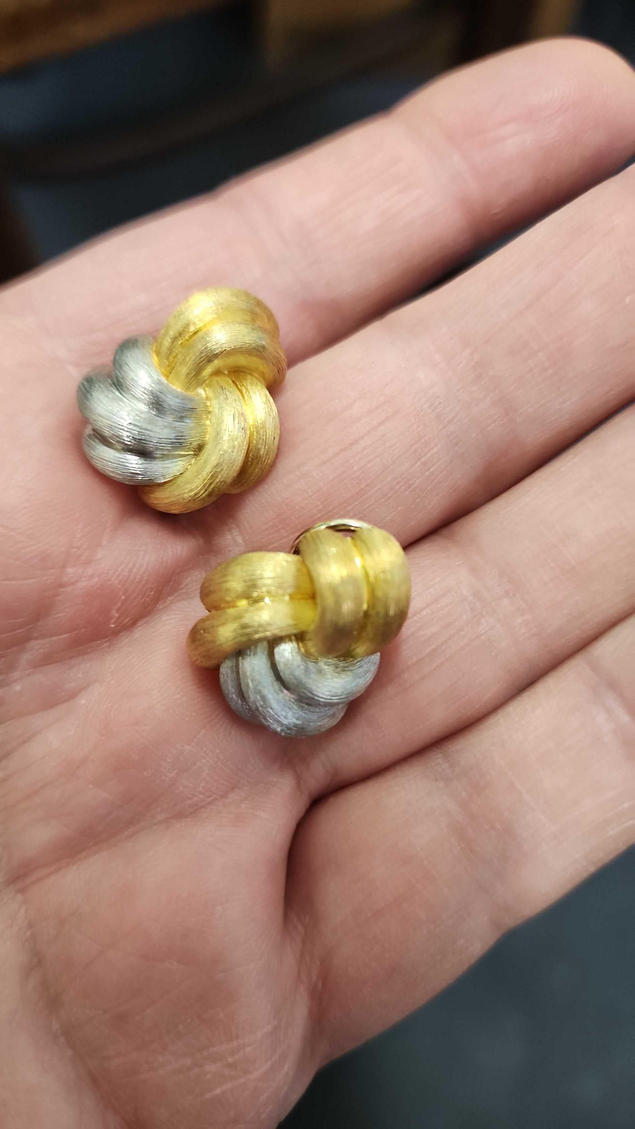 Women's Henry Dunay Sabi Platinum and 18K Gold Earrings For Sale