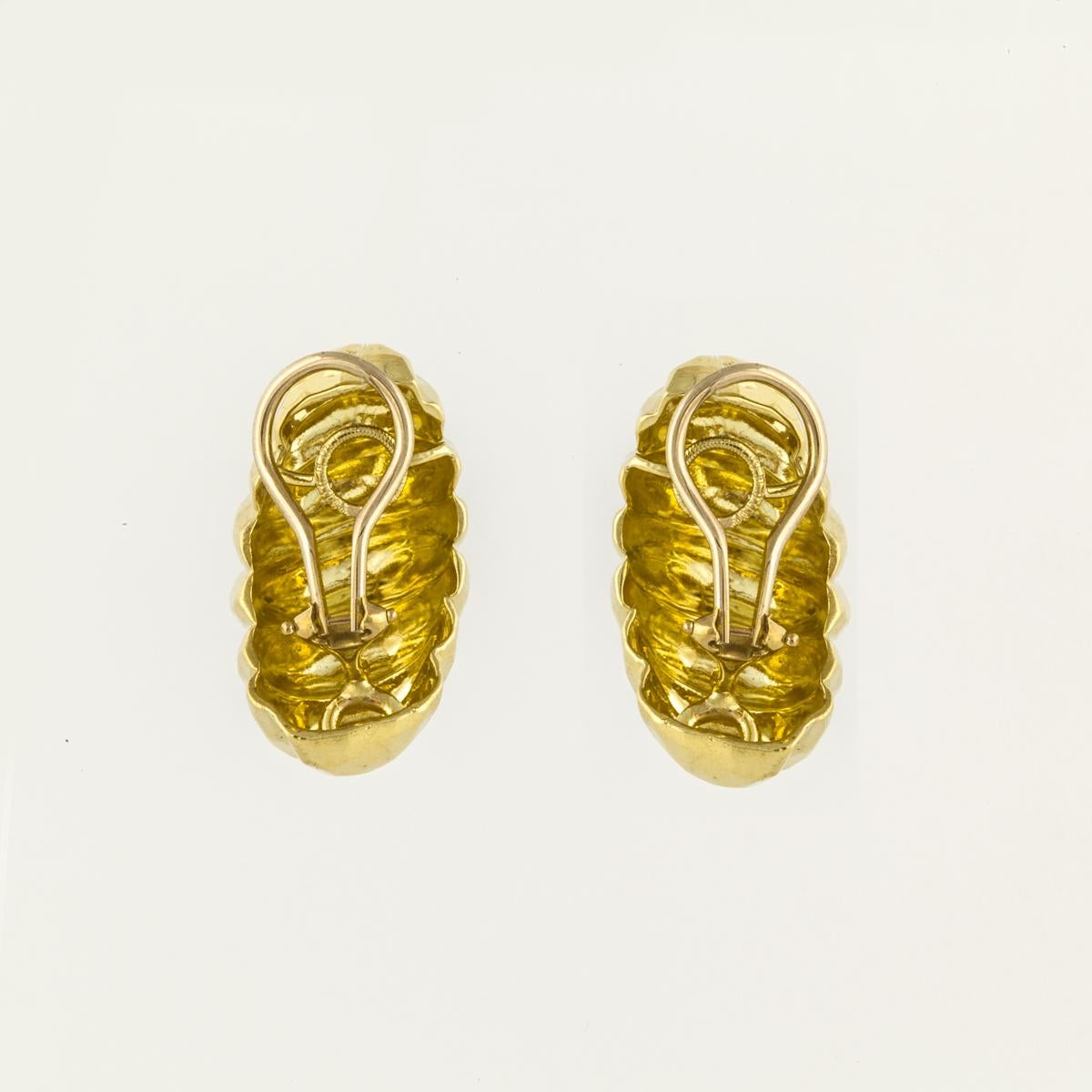 Women's Henry Dunay 18K Hammered Gold Earrings