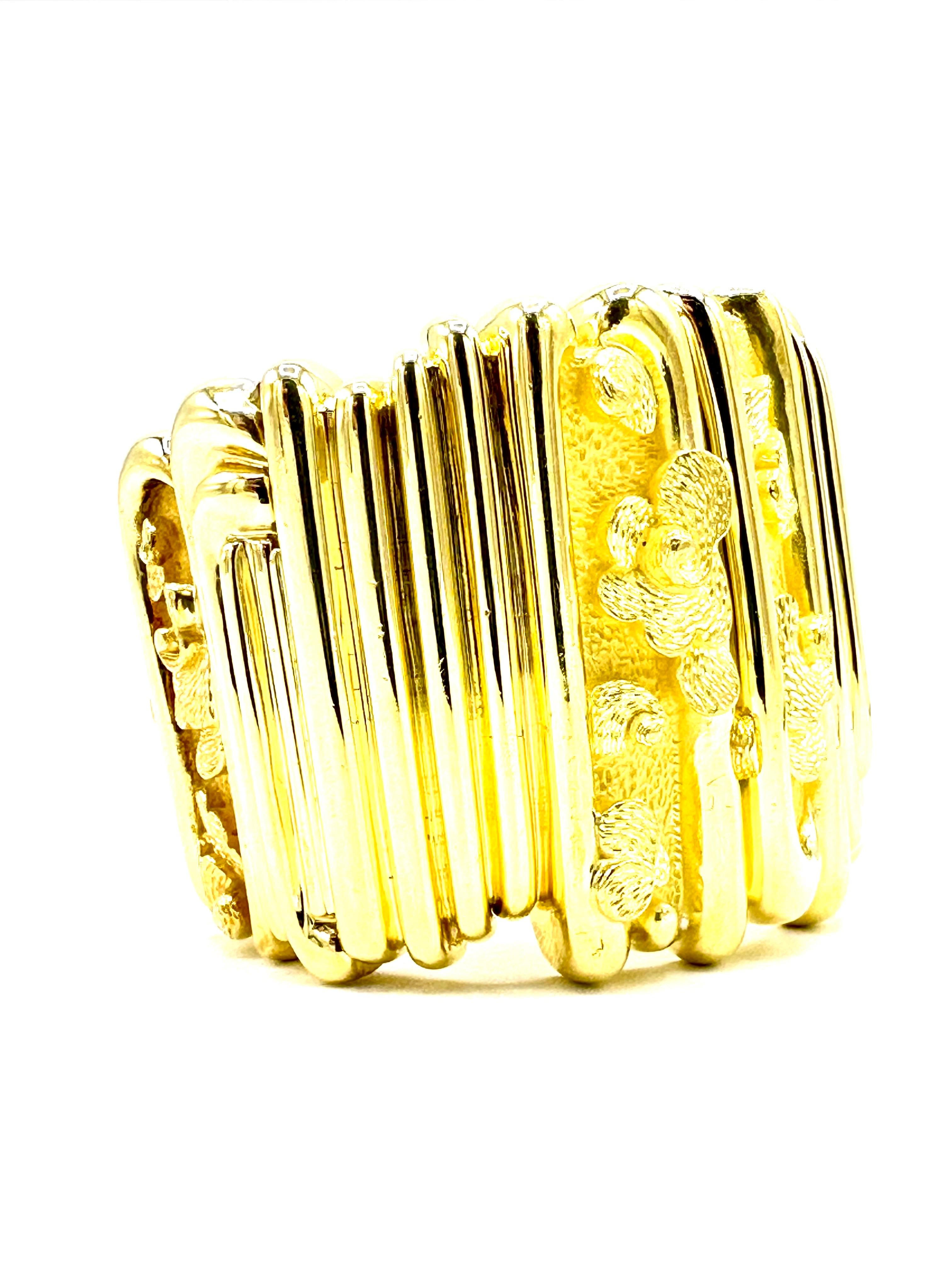 Henry Dunay, manchette à motif abstrait en or jaune massif 18 carats en vente 4