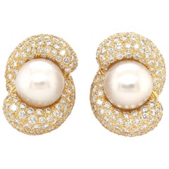 Henry Dunay South Sea Pearl and Diamond Earrings