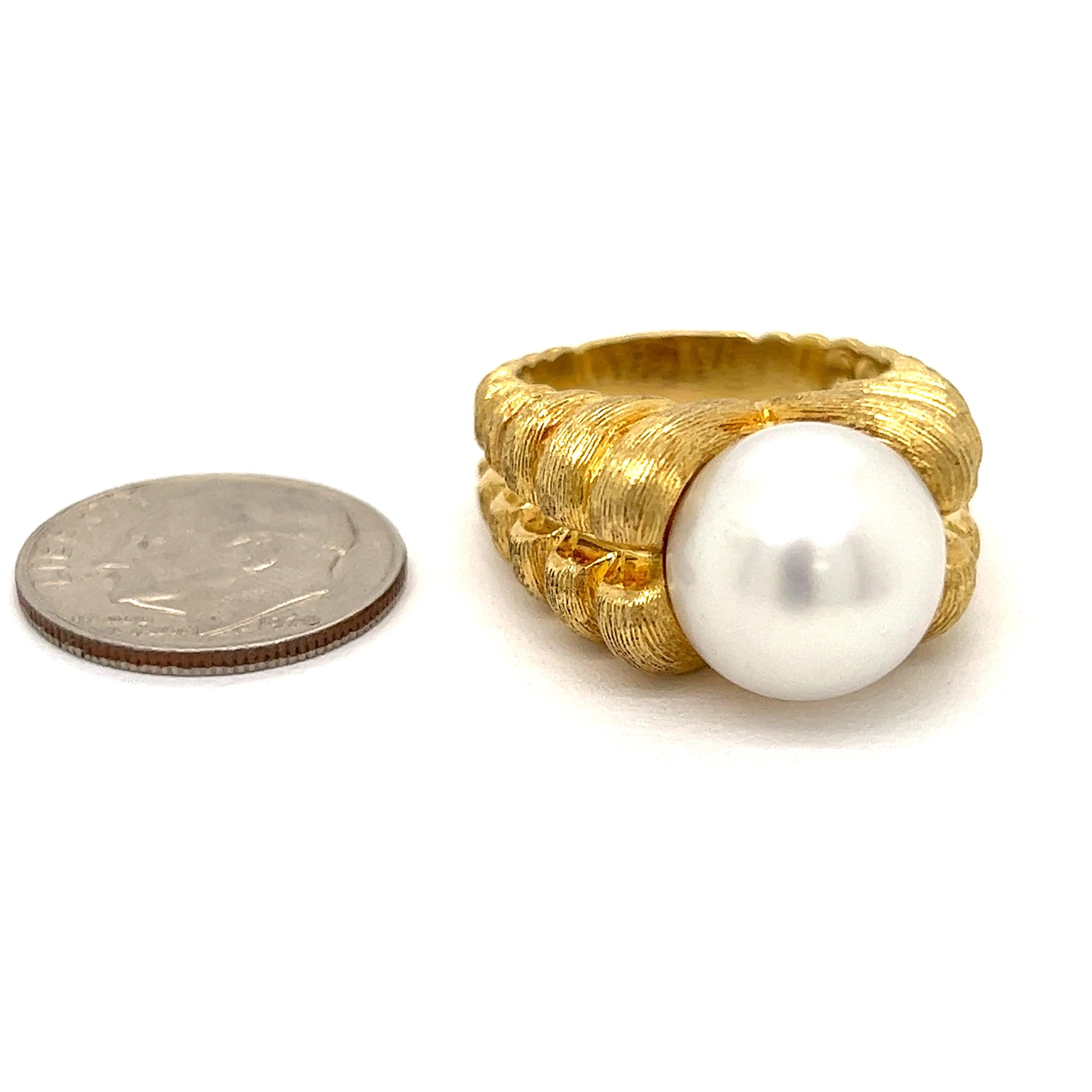 Round Cut Henry Dunay South Sea Pearl Ring