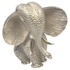 Retro Henry Dunay Sterling and 18k Gold Elephant Brooch