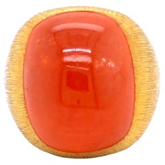 Henry Dunay Sugerloaf Citrine Mens Ring in 18k Yellow Gold