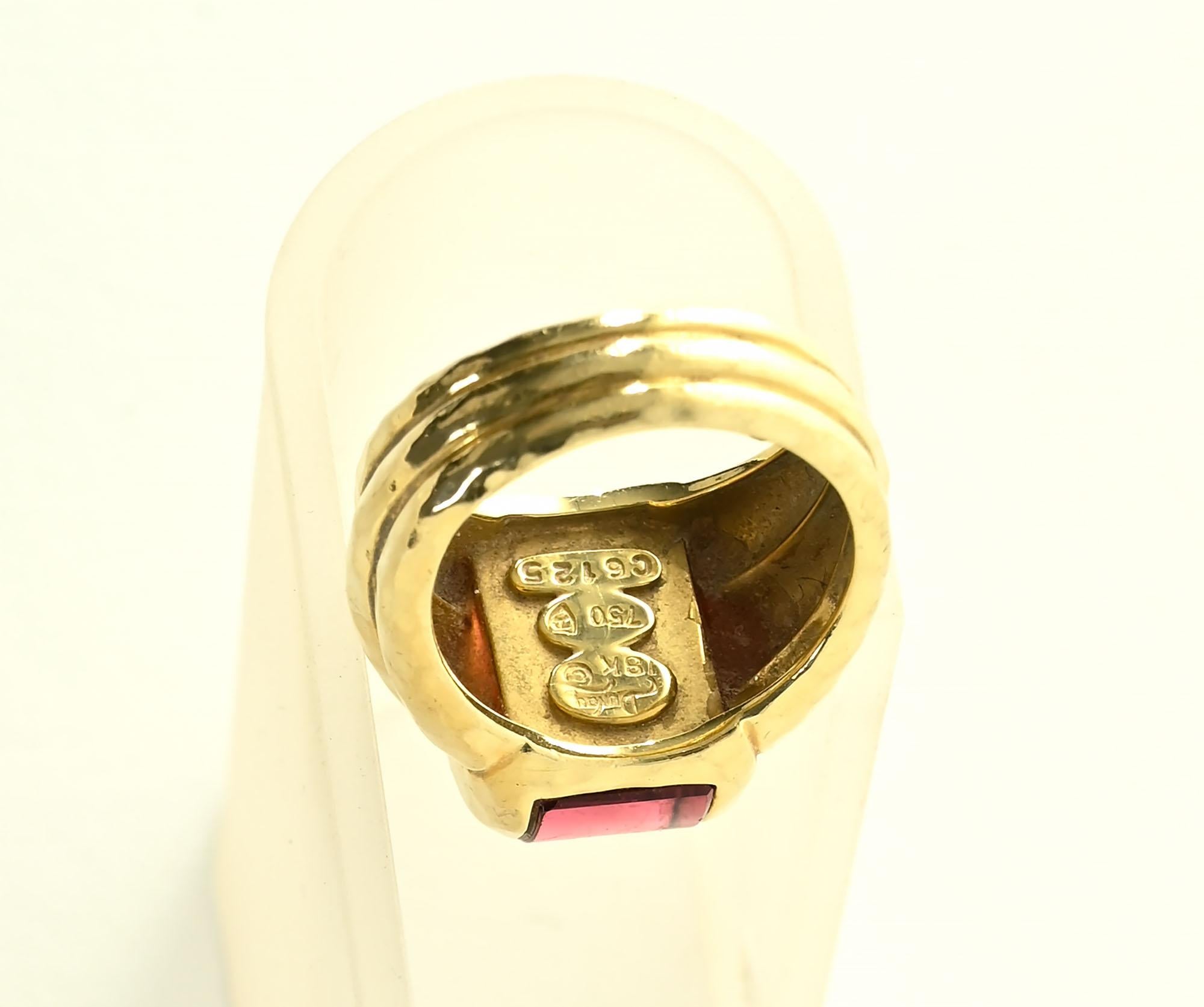 Henry Dunay Tourmaline Gold Ring In Good Condition For Sale In Darnestown, MD