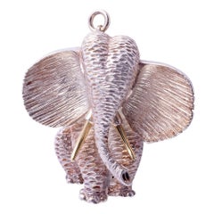 Henry Dunay Tusked Elephant Pendant or Brooch