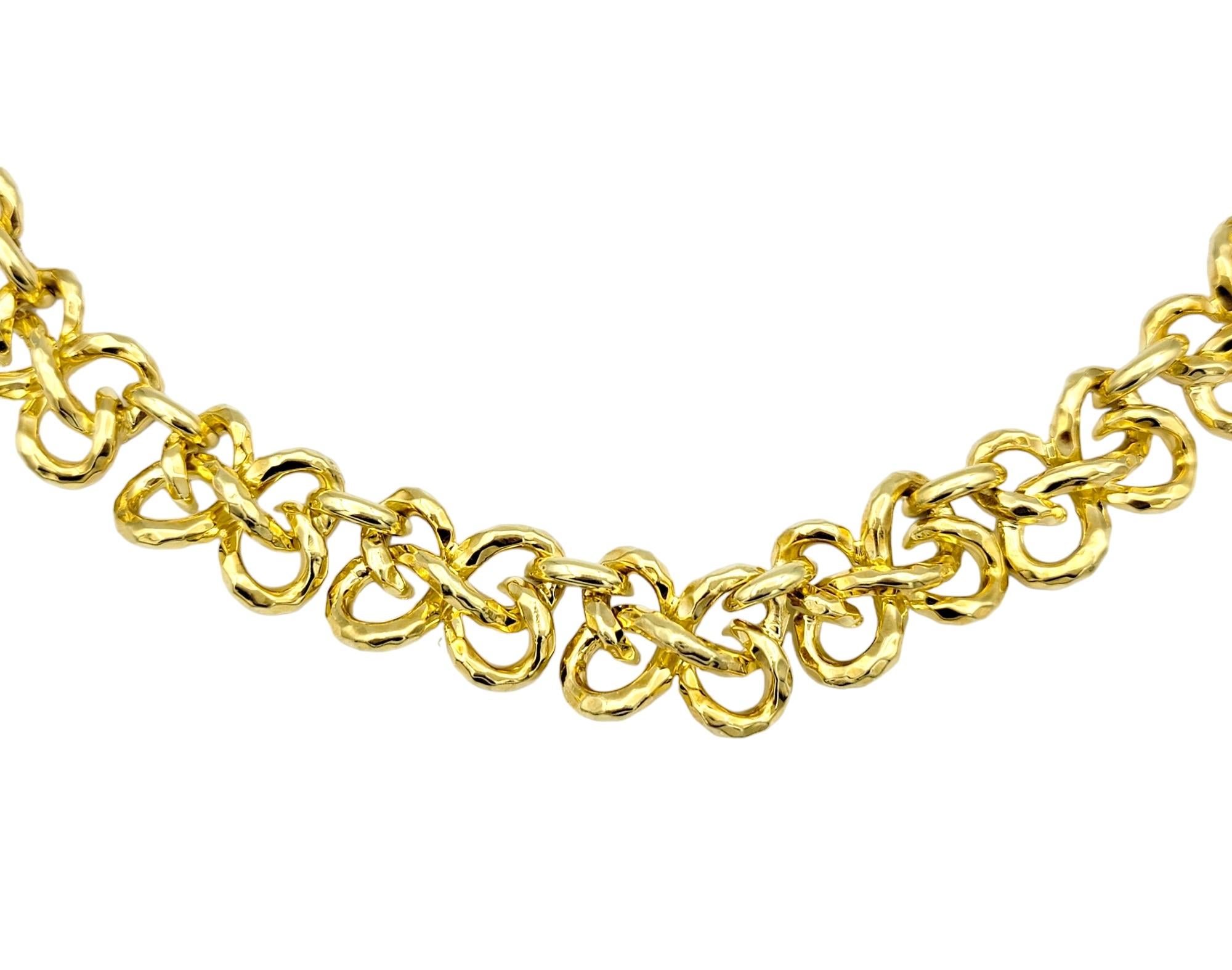 Contemporary Henry Dunay Twisted Ribbon Link Collar Necklace Set in 18 Karat Yellow Gold For Sale