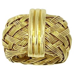 Anello a fascia larga in oro giallo 18 carati di Henry Dunay, anni '80