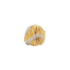 Henry Dunay Yellow Gold and Platinum Ring