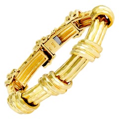 Henry Dunay Yellow Gold Hammered Finish Bracelet