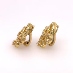 Henry Dunay Yellow Gold Ornate Diamond Earrings