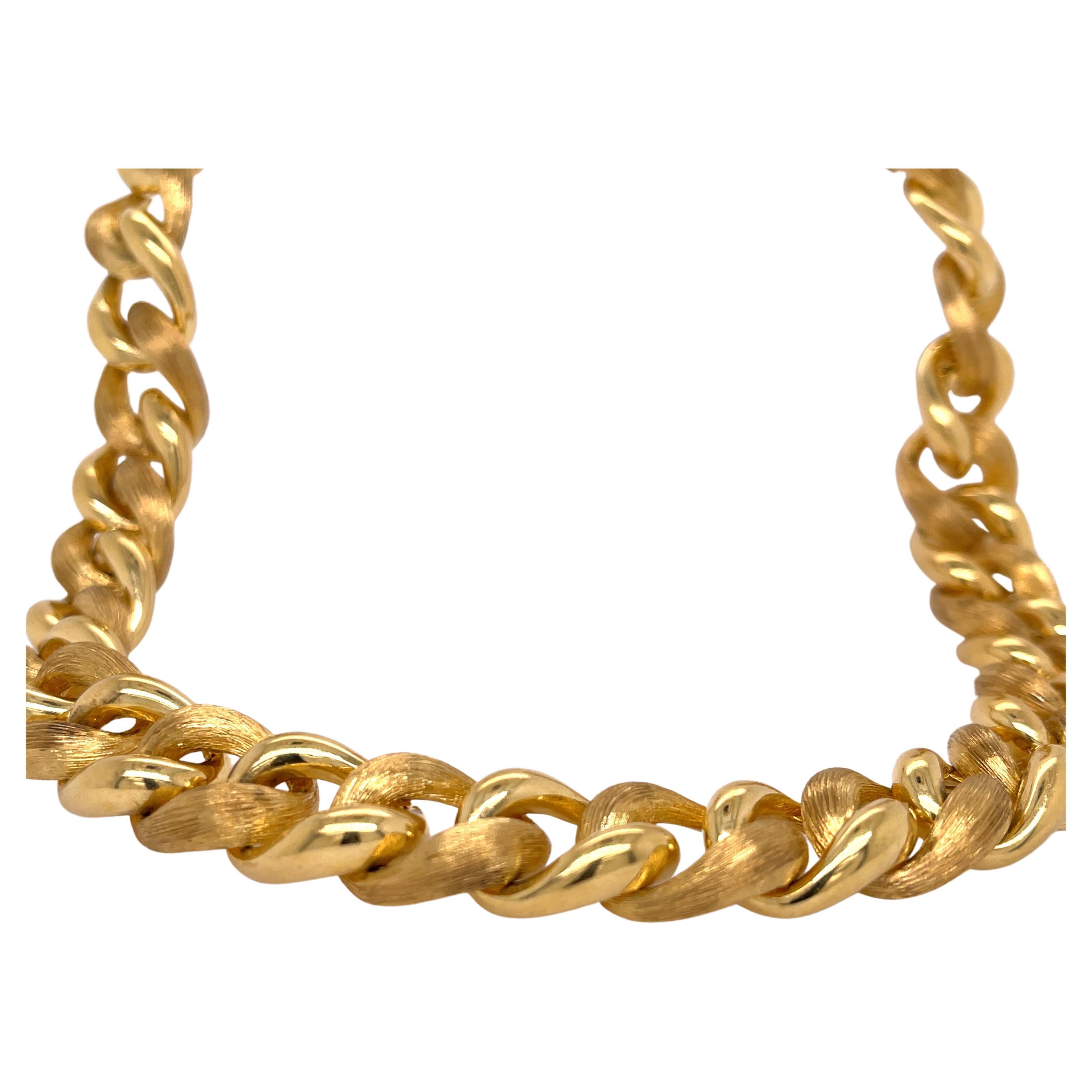 Henry Dunay Yellow Gold Sabi & Shiny Link Necklace