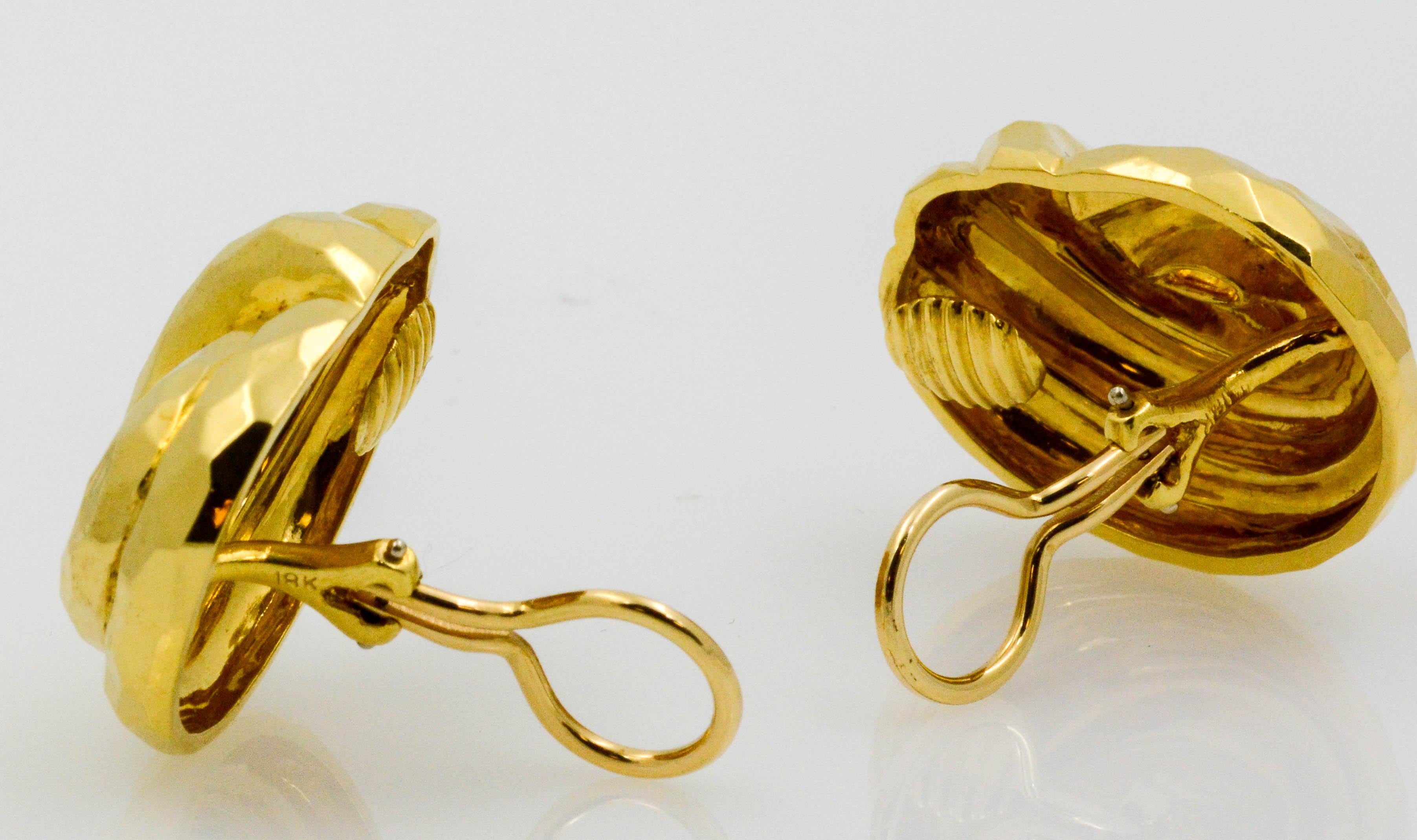 Henry Dunay Yellow Gold Swirl Style Clip Earrings 2