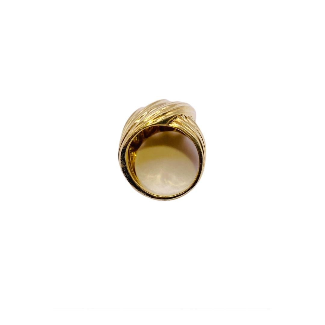 Women's or Men's Henry Dunay Yellow Gold Textured Ring For Sale