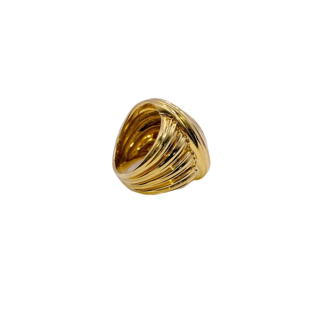 Henry Dunay Yellow Gold Textured Ring For Sale 1