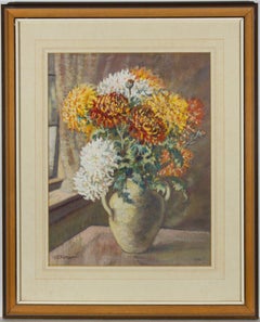 Vintage Henry E. Foster (1921-2010) - 1972 Mixed Media, Flowers by a Window