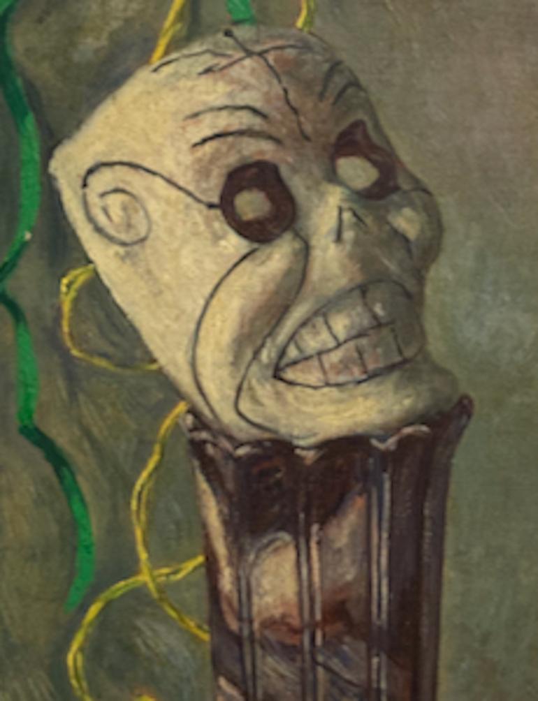Henry Ernst Schnakenberg, (Bodegón con Scull) - Painting moderno estadounidense de Henry Schnakenberg